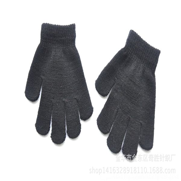 

V9ic 7-11 mittens year old warm gloves and primary school studentswinter writing cold proof and warm keeping monochrome acrylic children, Blue;gray