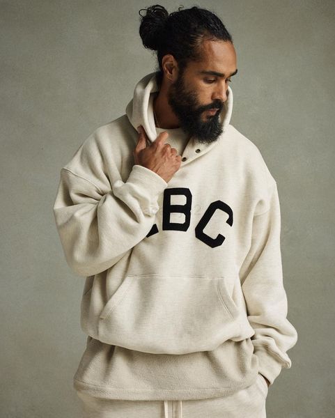 

fashion 2021 america autumn winter 7th abc flocking print button hoodie oversize skateboard fleece warm hooded sweatshirt, Black