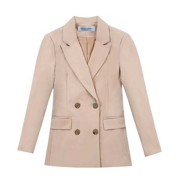 

women's spring blazers classic design blazer elegant double breasted korean fashion slim jacket office outwear suits &, White;black