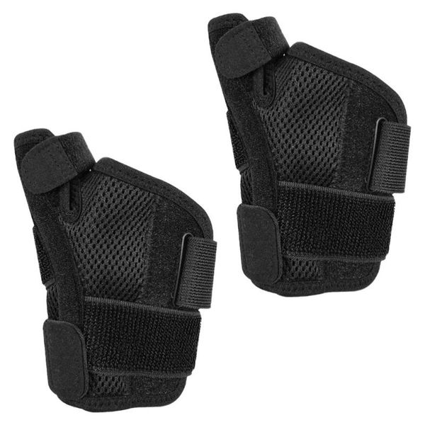 

wrist support 2 pcs thumb spica splint stabilizer brace for arthritis sprains, Black;red