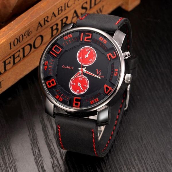 

wristwatches thin silicone sports watch analog quartz digital alloy blake v8 super speed spiral crown men's v8-17 #f, Slivery;brown