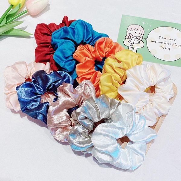 

satin large intestine ring scrunchies faux silk elastic hair band tie women fashion accessories1