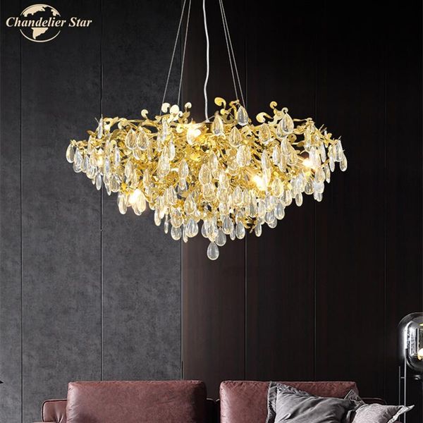 

chandeliers modern luxury lighting crystals gold lustre led lights for kitchen dining room living bedroom villa el