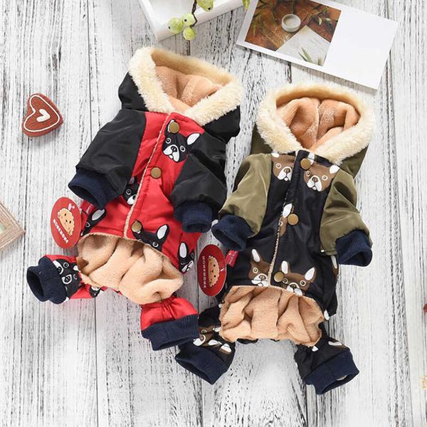 Bulldog francese Costumi per cani Inverno caldo Piumino da neve Cappotto per cuccioli Piccoli animali di taglia media Pugs Pet Cat Clothes Goods 211007