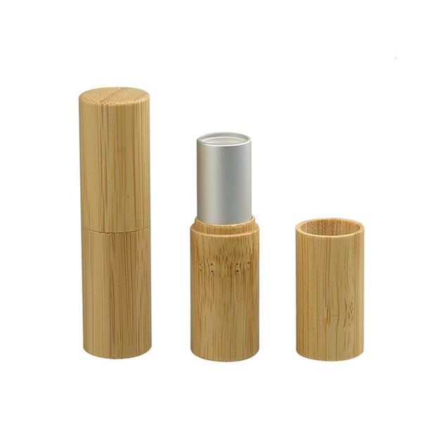 

wholesale 12.1mm empty lipstick tubes lipblam bottles packaging diy bamboo containers package lipgloss makeup packing storage & jars