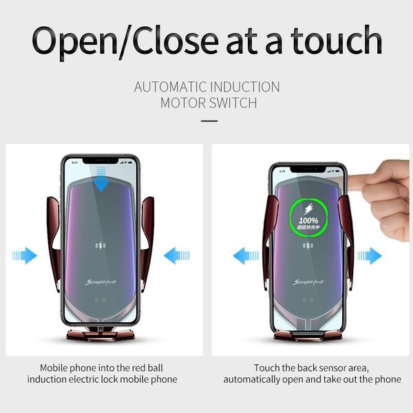 

car wireless charging mobile phone holder 15w fast automatic induction universal air outlet cell mounts & holders