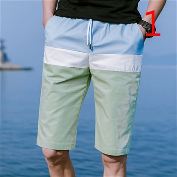 

shorts men's pants casual sports beach elastic 7 large size 210420, White;black