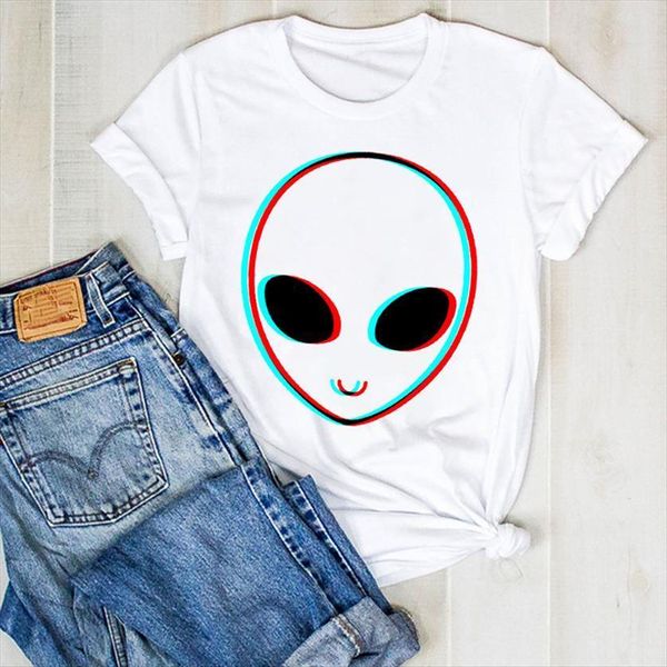 

summer cute fashion 90s print women tee clothes graphic clothing, White