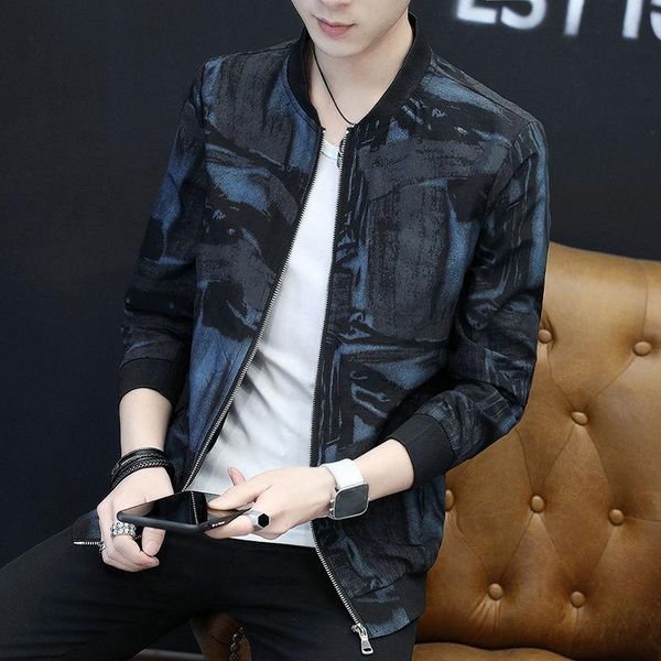 

men's jackets big size autumn chaqueta hombre casual flower jacket plus fat large slim coat fashionable ropa para, Black;brown