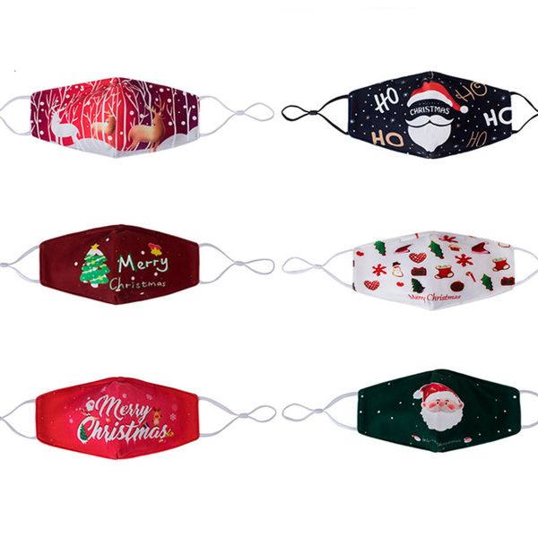

child parent printed three layer washable warm dustproof christmas cotton mask