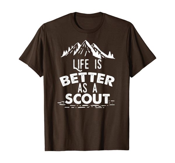 

life is better as a scout t-shirt -- boy and girl, White;black