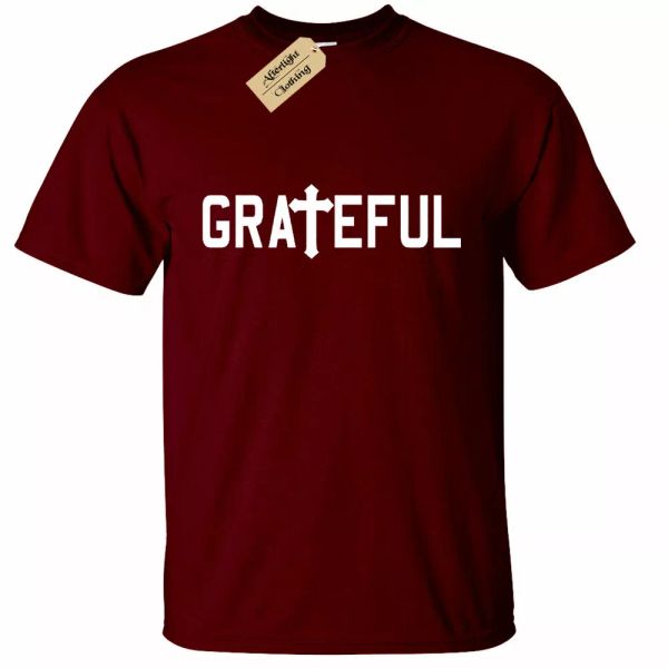 

mens grateful christian religious t-shirt cross jesus religion t-shirt, White;black