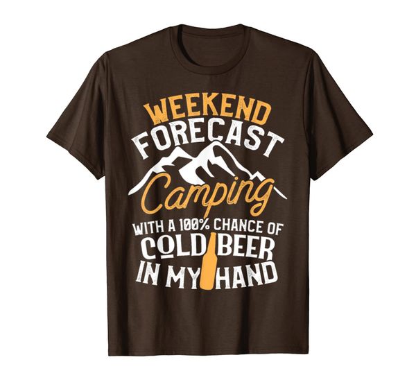 

Funny Camping Weekend Forecast Chance Beer Shirt, Mainly pictures