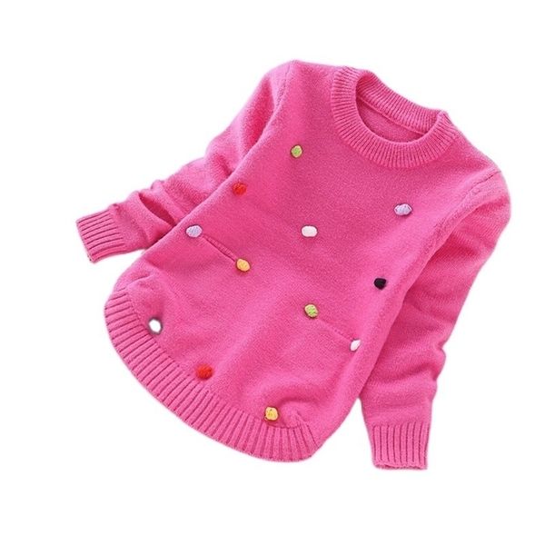 

ins fashion girls sweaters 2-10years knit jumpers clothing 211201, Blue