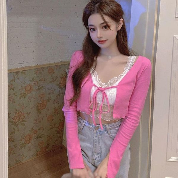 

women's jackets candy color long-sleeved coat inner wear thin section early autumn casual lace knitted ,, Black;brown