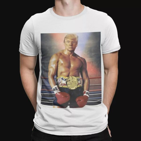 

trump t-shirt the greatest rocky retro heavy weight champion tee, White;black