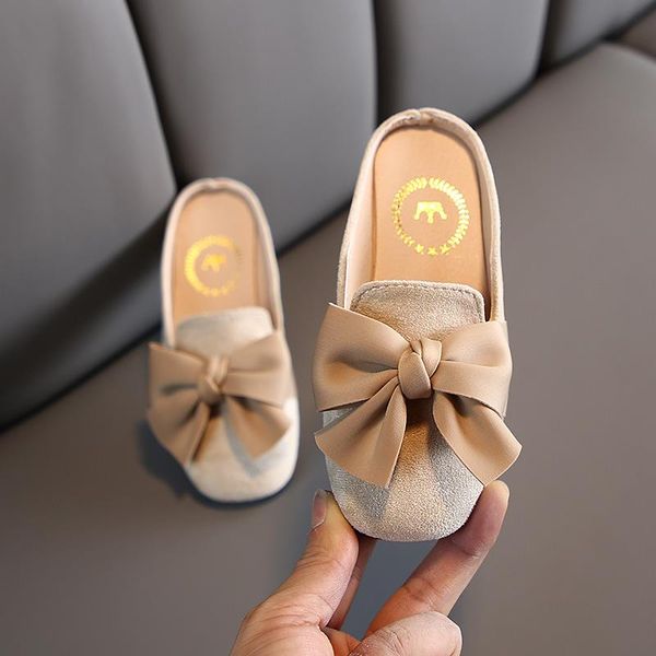 

sandals spring sweet bowtie girls cute slip on shallow children slides nice princess girl summer shoes, Black;red