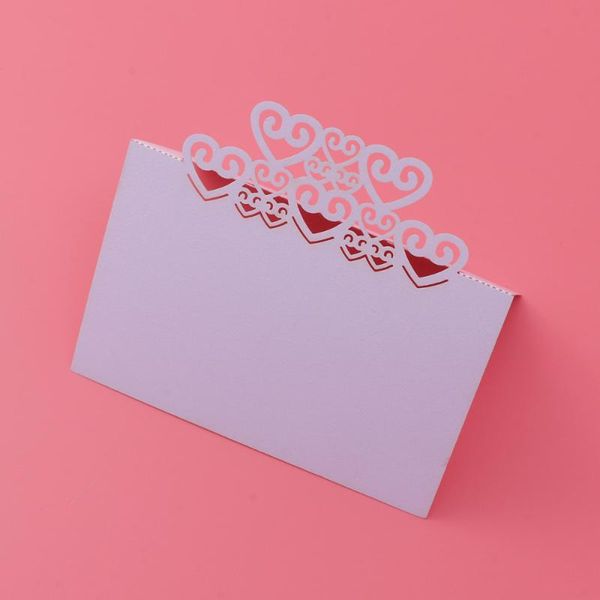 

50pcs hollow place cards heart shaped name table reception for wedding banquet (white) greeting