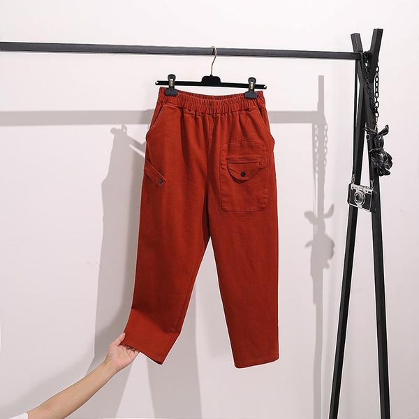 

women's pants & capris autumn and winter clothes fat sister fashion leisure slim versatile age reducing small foot harlan trend, Black;white