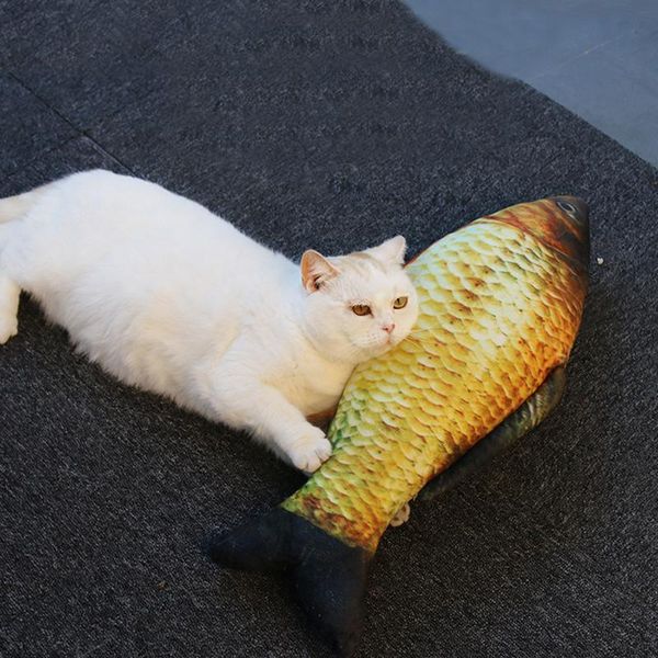 

cat toys 60cm favor fish for cats plush stuffed padded toy catnip scratch board scratching post pet product supplies