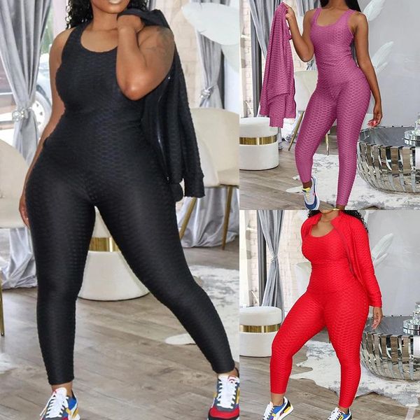 

women's two piece pants ladies suit yoga vest solid color tight long sleeve jacket outdoor street sports commuter comfortable three-pie, White