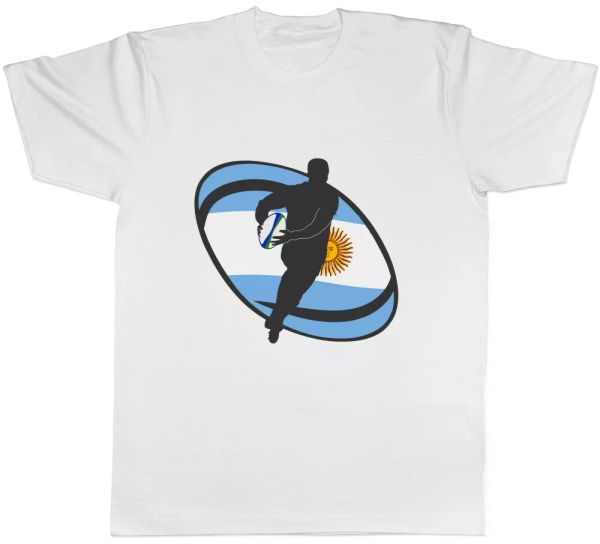 

argentina rugby mens t-shirt, White;black