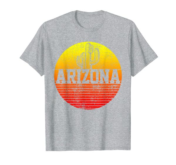 

retro vintage arizona desert cactus usa state gift t-shirt, White;black