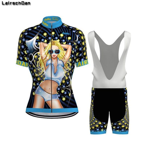 

racing sets sptgrvo 2021 girl cycling jersey women set mtb clothing bike clothes female bicycle outfit kit ropa bicicleta mujer, Black;blue