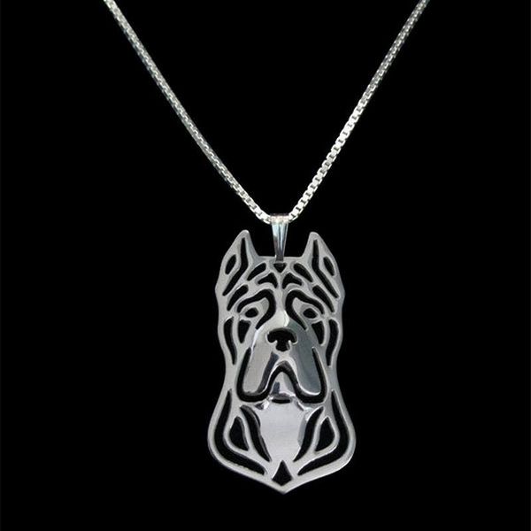 

fashion ladies' pendant necklaces lovers' metal cane corso drop, Silver
