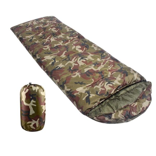 

sleeping bags cotton camping bag 15~5 degree envelope style camouflage military outdoor travel warm lazy bedding 2021