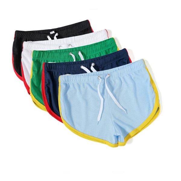 

men's shorts breathable men summer sports male solid color quick-drying trunks for running jogging fitness workout gym, White;black