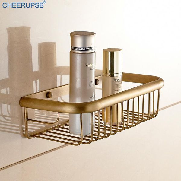 

bathroom shelves antique shelf square wall brushed copper support gold bath shower holder basket shelfs storage accessories