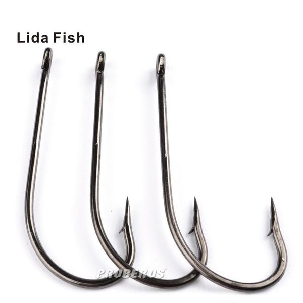

fishing hooks lida fish brand wholesale gun black belt barbed hook 100 / pack