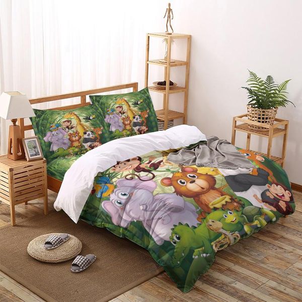 

bedding sets cartoon animal green bamboo panda elephant set for bedroom bedspreads bed home duvet cover quilt pillowcase