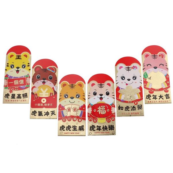 

gift wrap 18pcs chinese year red envelopes tiger pattern money bags pockets