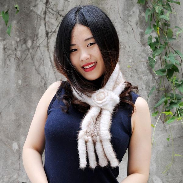 

scarves cx-s-70c women floral lovelty knitted real scarf, Blue;gray