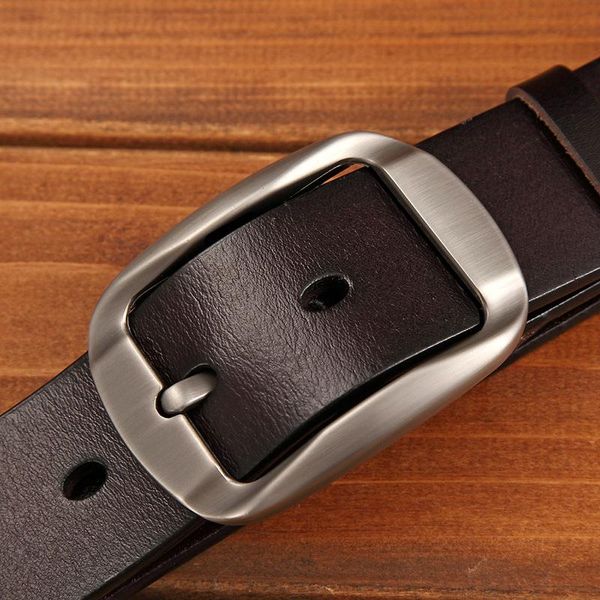 

belts cow leather belt for men luxury strap metal buckles men's genuine pin buckle vintage business waistban, Black;brown