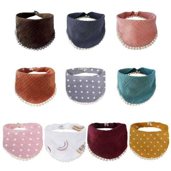 

hair accessories baby infants feeding bibs soft pure cotton bandana saliva towel toddler triangle drool scarf born burp cloth shower gifts, Slivery;white
