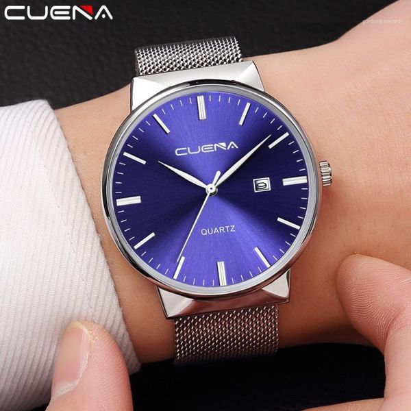 

brand men watches fashion auto date stainless steel quartz wristwatch ultra thin dial male luxury clock reloj hombre wristwatches, Slivery;brown
