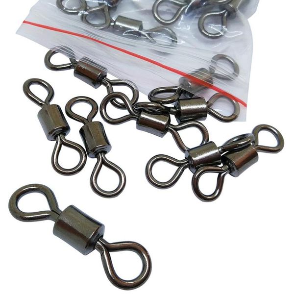 

fishing hooks 100-pieces rolling swivel connectors #2-#14 barrel swivels pesca steel ring carp terminal tackle