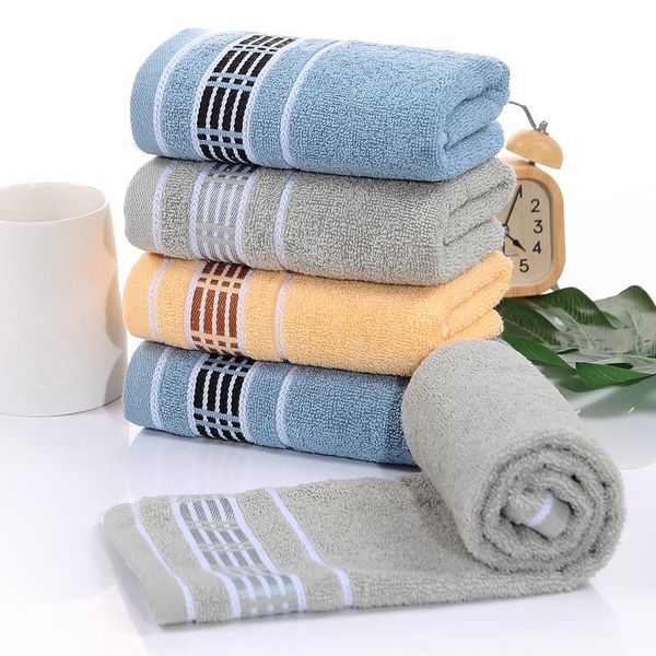 

towel 2pcs plain jacquard striped absorbent home daily gift couple face bathroom travel sports 34x74cm