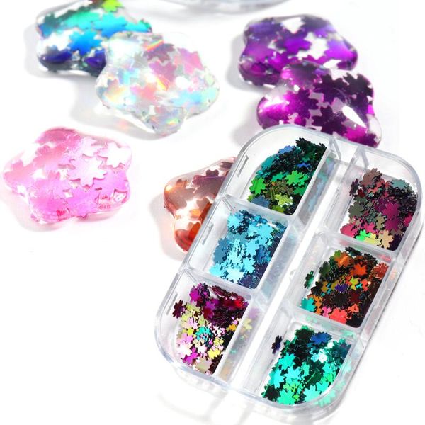 

nail glitter 3d sakura flower sequin for nails ultrathin chameleon shiny spangles paillettes design manicure accessory gl1909-21, Silver;gold