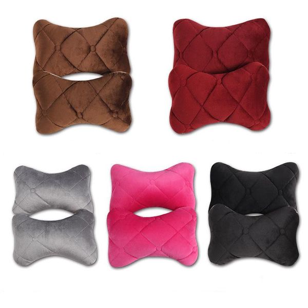 

seat cushions 2pcs universal car neck pillows both side silk cotton single headrest cushion fit for most filled fiber head rest pillow