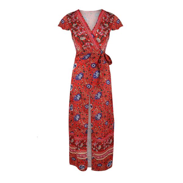 

spring summer dress v-neck cardigan waist print zc3013, Black;gray