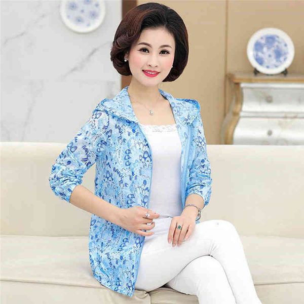 

women's jackets casual thin female spring summer large size 5xl floral print women long sleeve hooded coat sunscreen clothing 3x4z, Black;brown