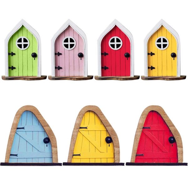 

garden decorations fairy elf window door wooden ornament creative yard art sculpture decor trees open doors gnome house wood handicra