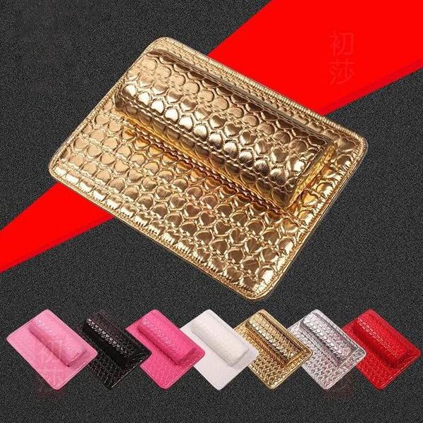 

nail art equipment 2 pieces soft rectangle hand cushion manicure care salon rest comfortable pad set tool, Silver