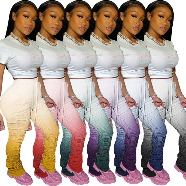 

women's pants capris european beauty gradient color temperament hip-lifting slim-fit micro-leg, Black;white