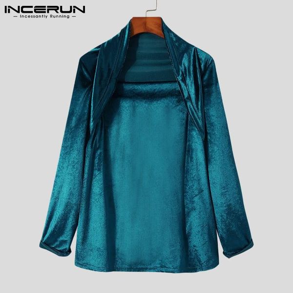 

men's t-shirts american style solid color tees handsome well fitting camiseta fake two-piece bottoming s-5xl incerun 2021, White;black