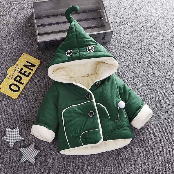 

children warm outwear fashion winter long sleeve thick velvet cartoon soild hooded jacket coat baby boys cotton padded, Blue;gray